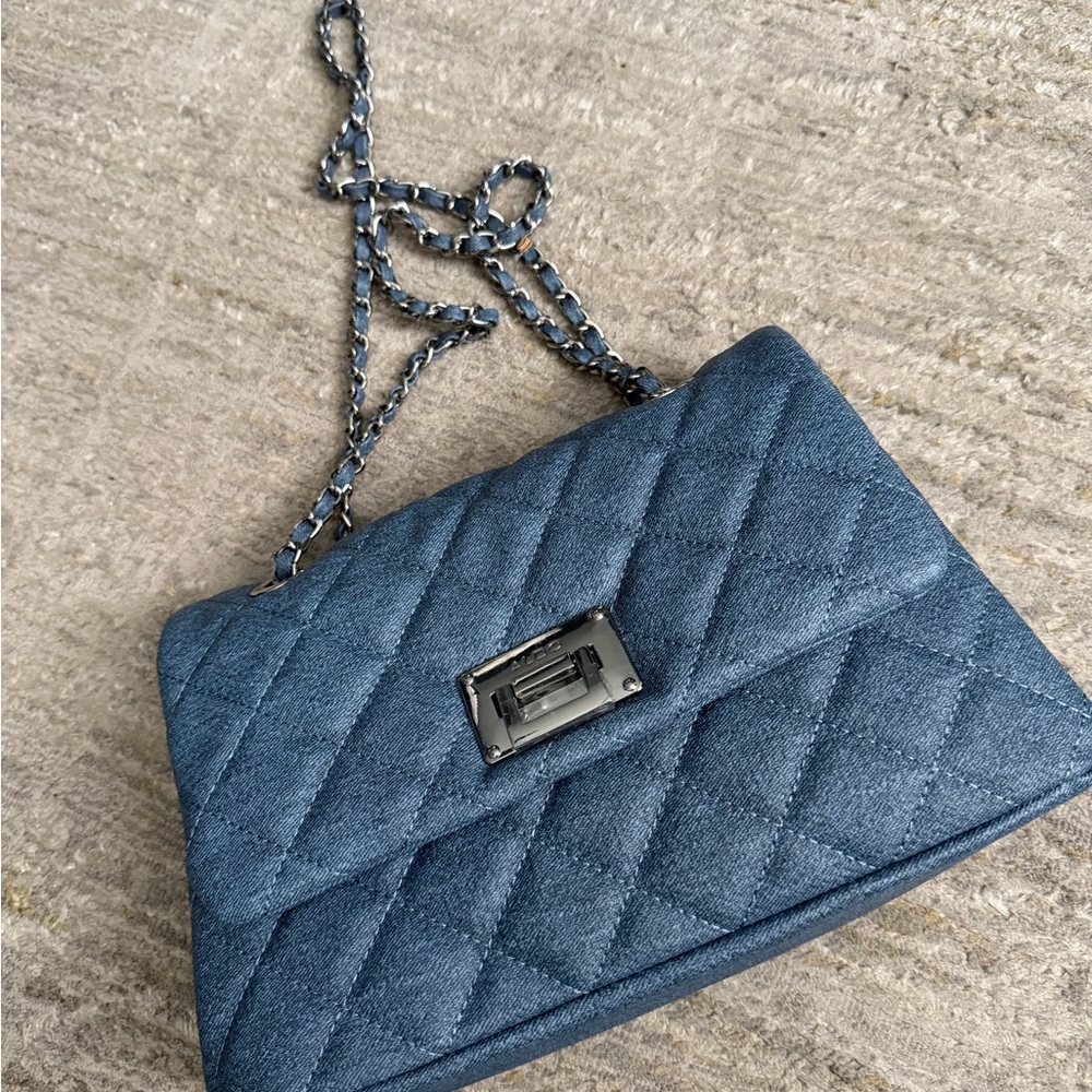 💙 ALDO Quilted Denim Chain Bag